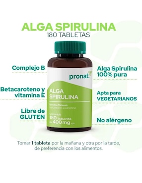 Kit de suplementos alimenticios Alga Spirulina Pronat