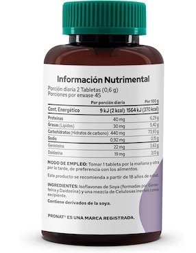 Kit de suplementos alimenticios Isoflavonas de Soya Pronat