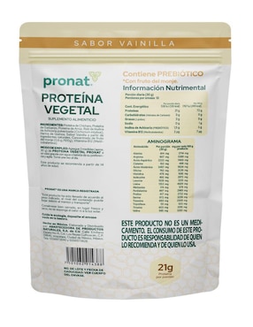 Set de suplementos alimenticios proteína vegetal vainilla Pronat