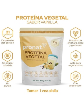 Set de suplementos alimenticios proteína vegetal vainilla Pronat