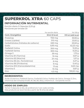 Kit de suplementos alimenticios Superkrol Xtra 60 Cápsulas - Pronat Pronat