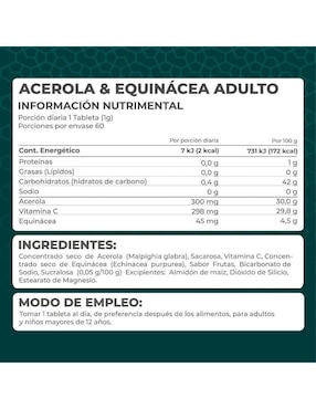 Kit de suplementos alimenticios de Acerola y Equinácea Pronat