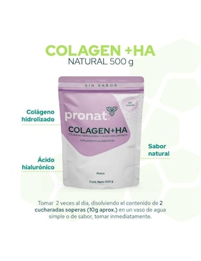 Kit de suplementos alimenticios Colágeno Hidrolizado + HA (500 Gr) - Pronat Pronat