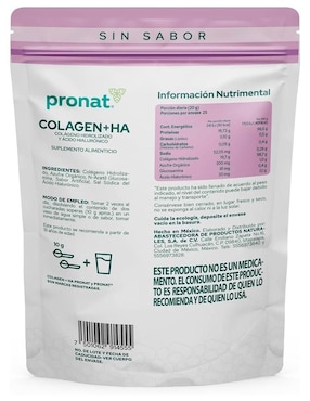Kit de suplementos alimenticios Colágeno Hidrolizado + HA (500 Gr) - Pronat Pronat