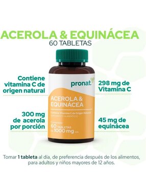 Kit de suplementos alimenticios de Suplemento de Acerola y Equinácea Pronat