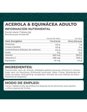Kit de suplementos alimenticios de Suplemento de Acerola y Equinácea Pronat