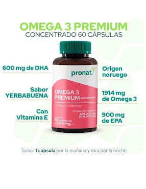 Kit de suplementos alimenticios Omega 3 Premium 60 Cápsulas - Pronat Pronat