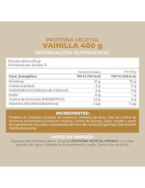 Set de suplementos alimenticios proteína vegetal vainilla Pronat