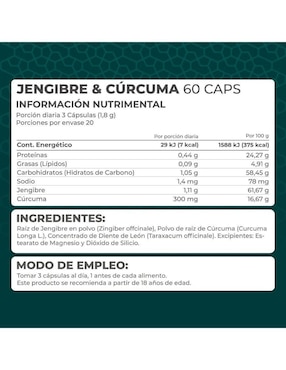 Kit de suplementos alimenticios Jengibre & Cúrcuma 60 Cápsulas - Pronat Pronat