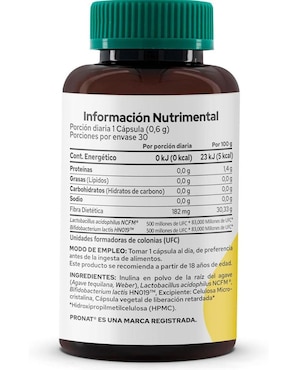 Duo Biotics Pronat con inulina de agave, lactobacillus acidophilus