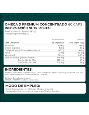 Kit de suplementos alimenticios Omega 3 Premium 60 cápsulas y Omega 3 infantil 120 gomitas Pronat