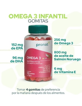 Kit de suplementos alimenticios omega Máximum 90 cápsulas y omega 3 infantil 120 gomitas - Pronat Pronat