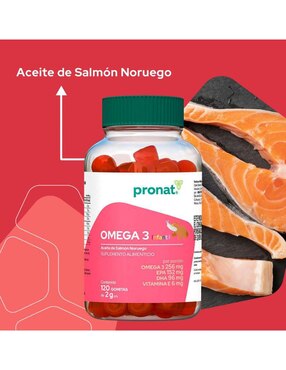 Kit de suplementos alimenticios salmón Plus y Omega 3 Pronat