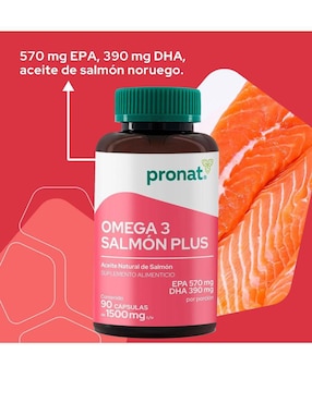 Kit de suplementos alimenticios salmón Plus y Omega 3 Pronat