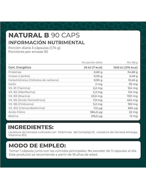 Natural B Pronat con complejo b y levadura de cerveza