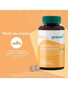 Kit de suplementos alimenticios Acerola & Equinacea infantil Pronat