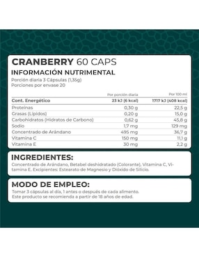 Cranberry Pronat con arándano