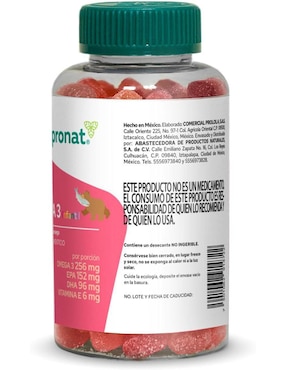 Acerola & Equinácea Kids + Omega 3 Pronat con dha, epa y vitamina e sabor frutas