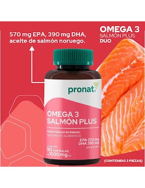 Omega 3 Salmón Plus Pronat con dha, epa y vitamina e