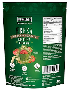 Fresa con chocolate blanco matcha Mister 250 g