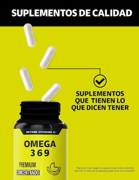 Omega 3 9 6 Beyond Vitamins con aceite de pescado, linaza y cártamo