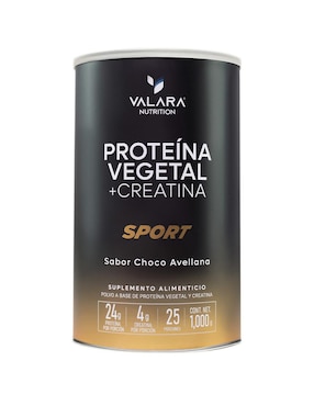 Proteína Vegana Sport VALARA + Creatina Monohidratada - Máxima Pureza - Suplemento Deportivo En Polvo - Sin Azúcar - Con Probióticos Y Prebióticos Valara Nutrition sabor choco-avellana