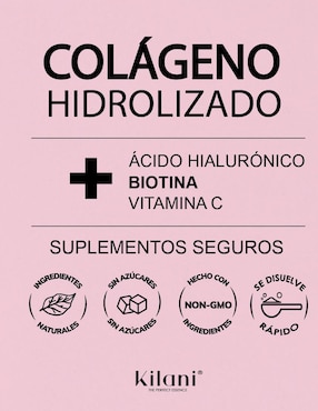 Colágeno Hidrolizado Ácido Hialurónico, Biotina y Vitamina C Kilani