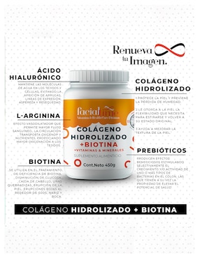 Kit de suplementos alimenticios FacialTime de Colágeno hidrolizado con biotina más jabón azufre Facialtime