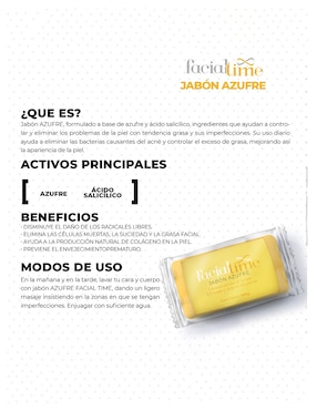 Kit de suplementos alimenticios FacialTime de Colágeno hidrolizado con biotina más jabón azufre Facialtime