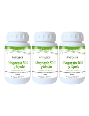 Kit de suplementos alimenticios Energeios de Citrato de magnesio 60 cápsulas 500 mg Energeios