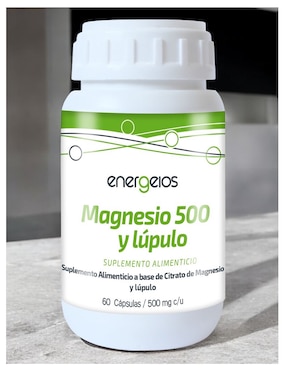 Kit de suplementos alimenticios Energeios de Citrato de magnesio 60 cápsulas 500 mg Energeios