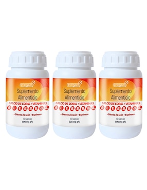 Kit de suplementos alimenticios Energeios de Calcio de Coral con Vitaminas B 500 mg Energeios