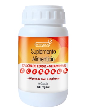 Kit de suplementos alimenticios Energeios de Calcio de Coral con Vitaminas B 500 mg Energeios