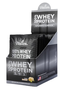 Proteina Whey Vitapure Vitapure sabor vainilla de 12 sobres