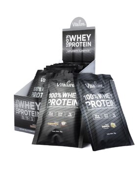 Proteina Whey Vitapure Vitapure sabor vainilla de 12 sobres