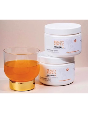 suplemento alimenticio Nuskin con colágeno hidrolizado sabor cítrico