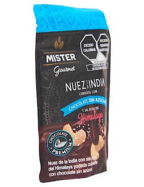 Nuez de la india cubierta con chocolate sin azúcar y sal rosa del himalaya Mister