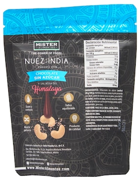 Nuez de la india cubierta con chocolate sin azúcar y sal rosa del himalaya Mister