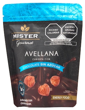 Paquete de snacks Avellana cubierta con chocolate sin azúcar Mister