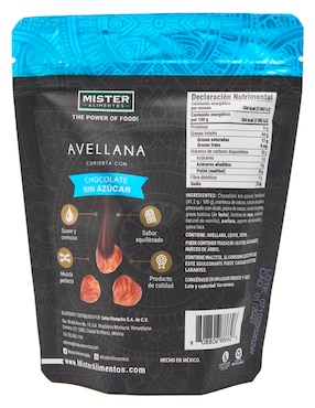 Paquete de snacks Avellana cubierta con chocolate sin azúcar Mister