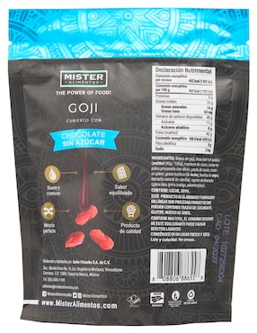 Goji cubierto con chocolate sin azúcar Mister