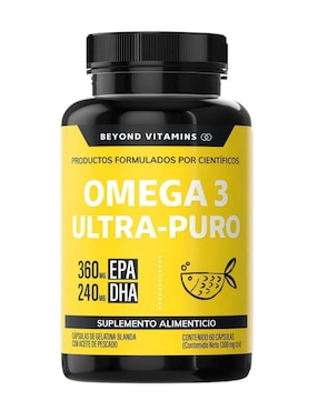 Omega 3 Ultra Puro aceite de pescado Beyond Vitamins con omega 3 sabor natural de 60 cáp