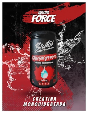 Creatina Monohidratada suplemento alimenticio Brutal Supplements con creatina sabor natural de 1 kg