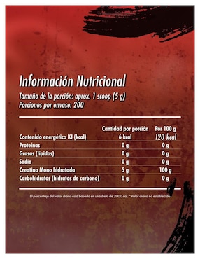 Creatina monohidratada suplemento alimenticio Brutal Supplements con creatina sabor naranja de 1 kg