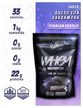 Whey premium protein Madness Nutrition sabor zarzamora de 1 kg