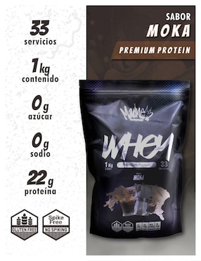 Whey premium protein Madness Nutrition sabor moka de 1 kg