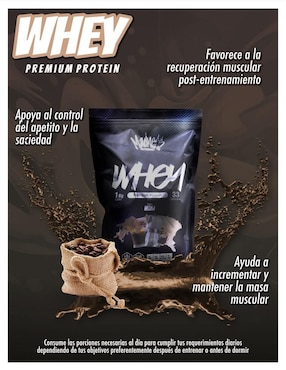 Whey premium protein Madness Nutrition sabor moka de 1 kg