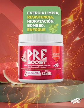 Pre-entreno Pre-boost BPN Pro con citrulina sabor sandia de 180 g