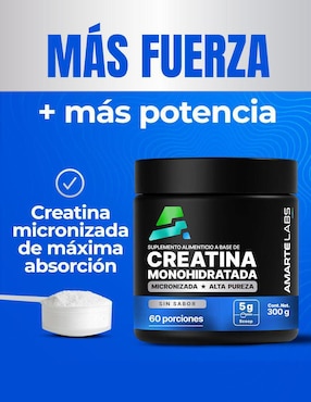 Creatina Monohidratada Micronizada de alta pureza en polvo rendimiento y fuerza Amarte Labs de 300 g