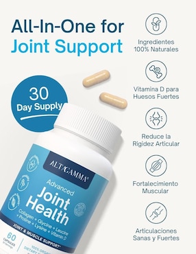 Advanced Joint Health Altagamma con colágeno hidrolizado con 20 aminoácidos sabor pescado de 60 cápsulas